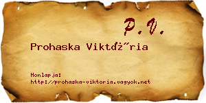 Prohaska Viktória névjegykártya